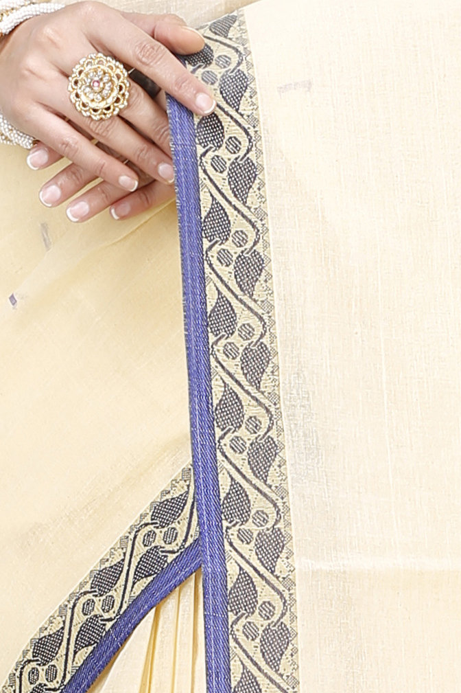 Cream Pure Cotton Gaela Tant Saree (921)